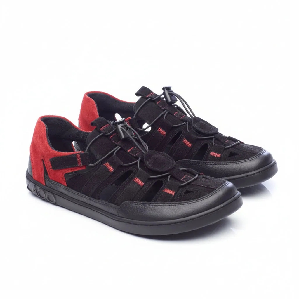 Сандалии для женщин и мужчин ZAQQ QERRY Black Red (красный цвет)