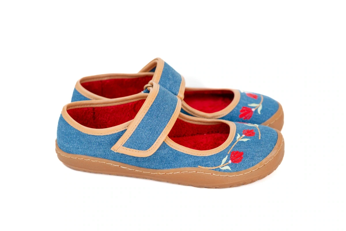 Босоногие балетки Sambas the bambas Sambarina Claveles — джинсовые — фото 1 из 8