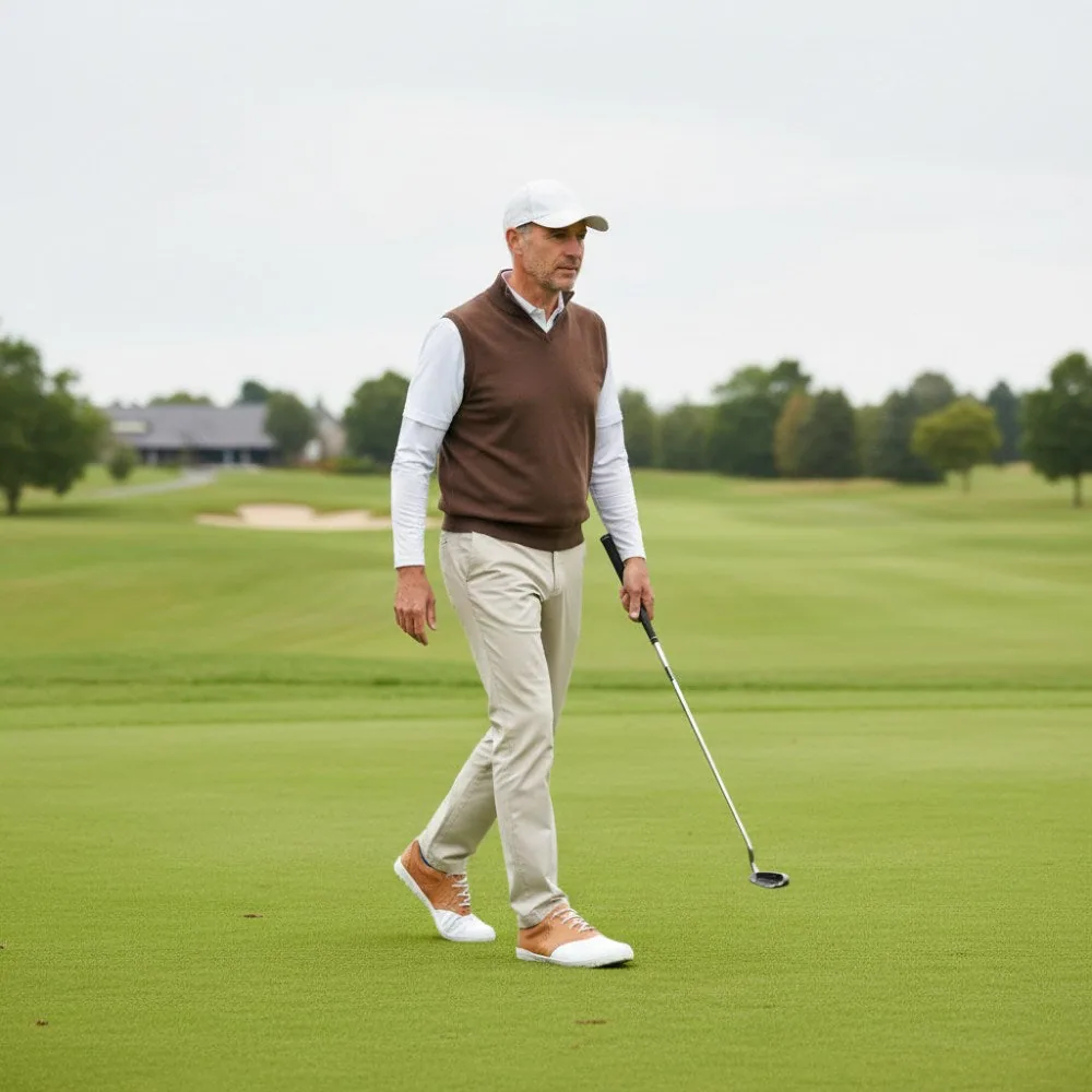 Полуботинки для гольфа ZAQQ LINQ Golf Brown Waterproof, фото 9