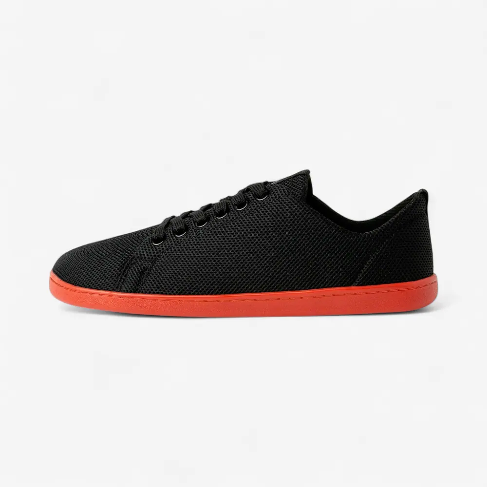 Босоногие кроссовки Feelgrounds Original Mesh — чёрный и красный